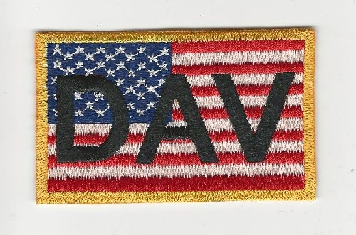 American Flag with DAV across front 31/4' x 2' patch