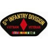 5th Infantry Division Veitnam Veteran with Ribbon Black Patch