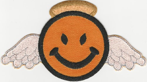 2.5" Happy Face Angel w/ Halo and Wings patch