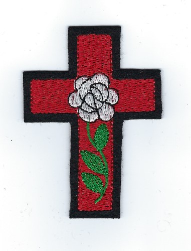 Rose Croix patch, 3" (Color: White)
