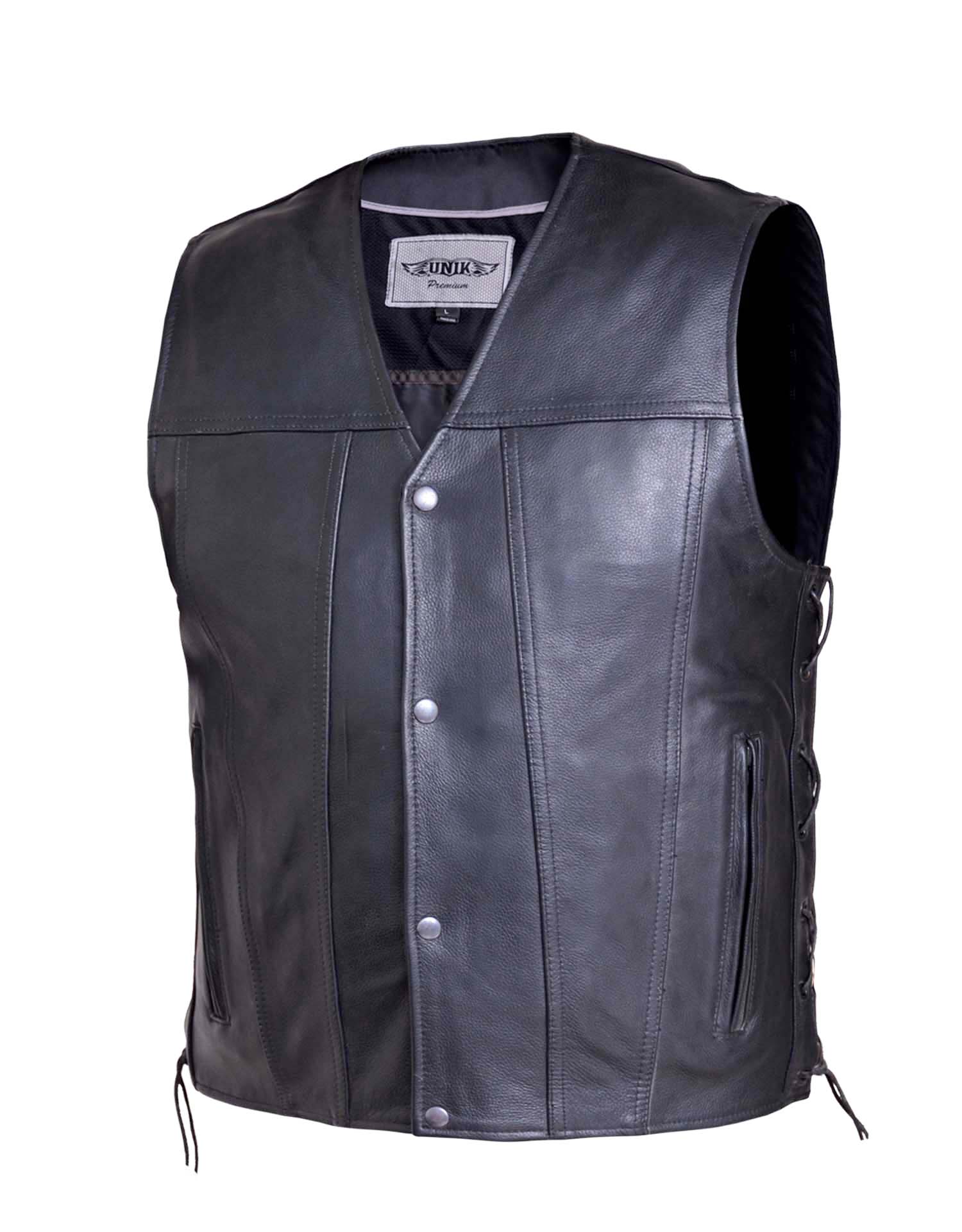 Men's Premium Soft Cowhide Gun Pocket Side-Lace Vest (Size: X-Small)