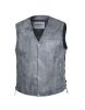 Men's Premium Tombstone Grey Leather Vest
