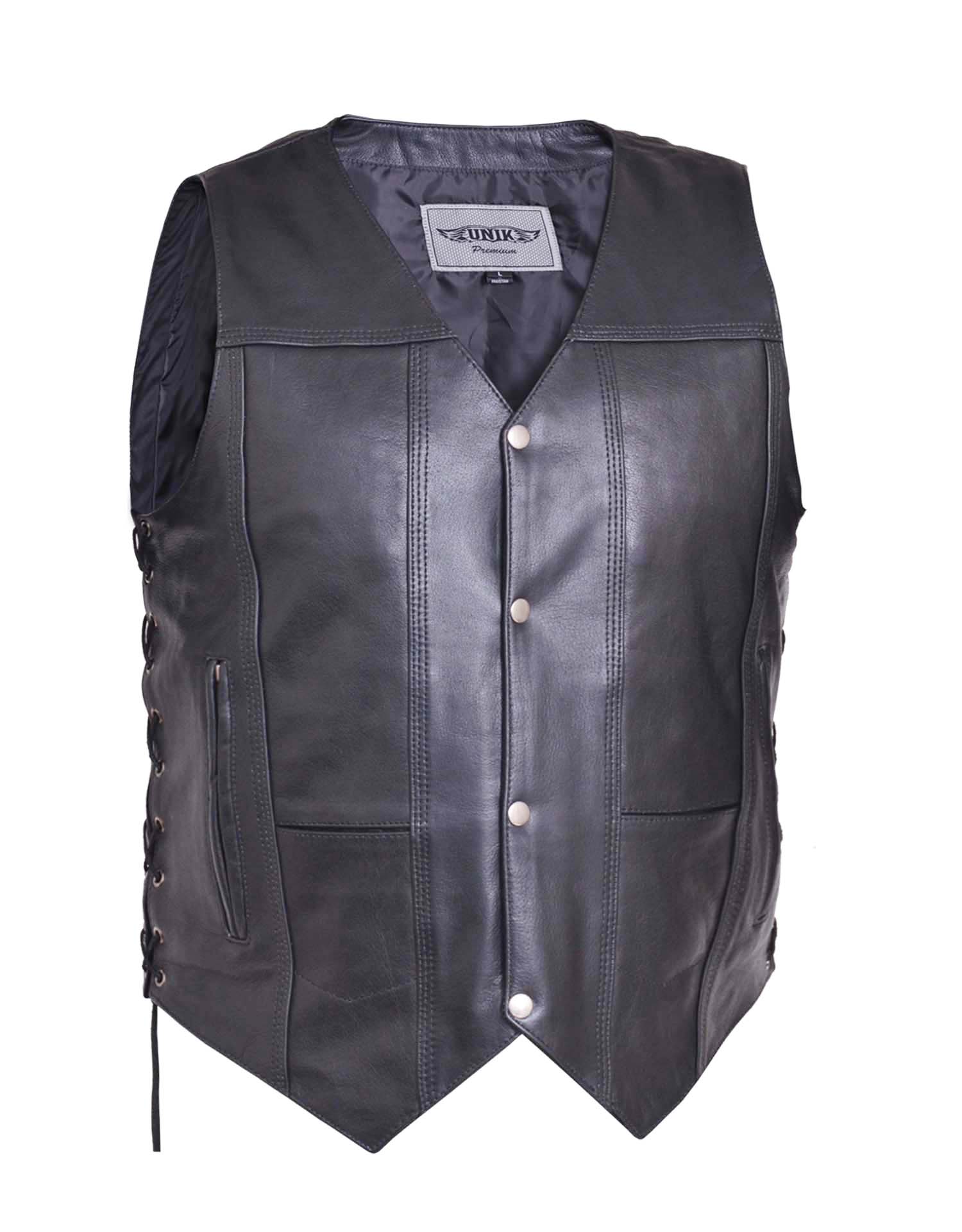 Men's Premium Leather 10-Pocket Vest (Size: X-Small)