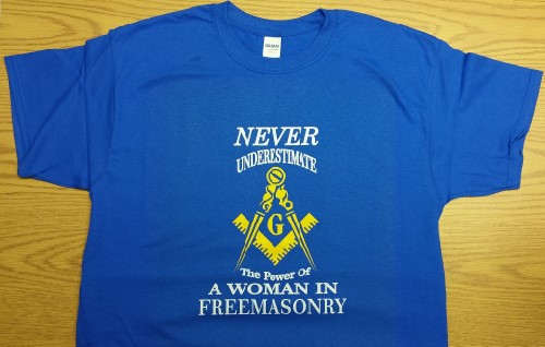 Never Underestimate the Power of a Woman In Freemasonry T-Shirt (Size: Large)