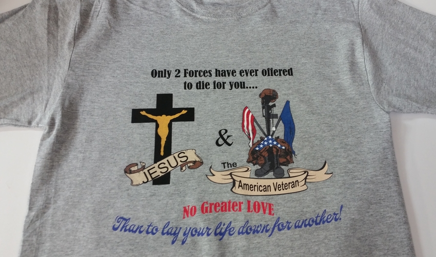 Jesus & the American Veteran February 2017 Promotional T-Shirt (Size: Large)
