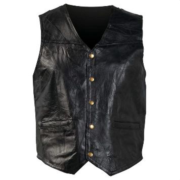 Patchwork Design Genuine Leather Vest (Size: Small)