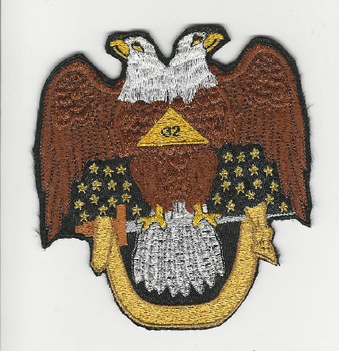 Scottish Rite 32nd degree Double Eagle patch (Patch Size: 4.5" W x 5" T)