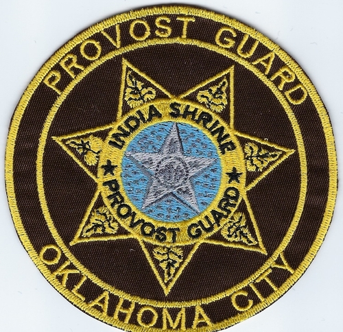 India Shrine Provost Guard Oklahoma City patch (Patch Size: 3" W x 3" T)
