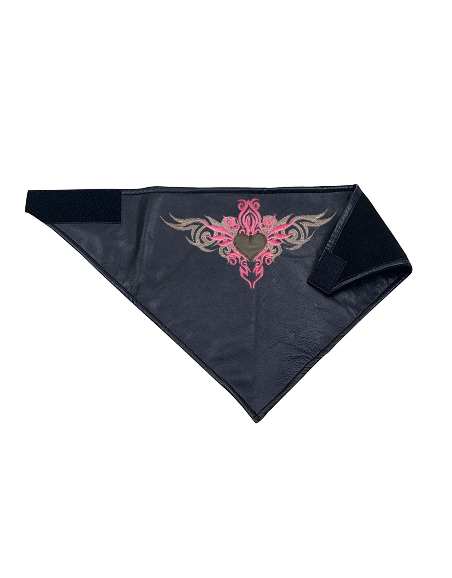 Hot Pink Reflective Tribal Heart Textile Bandana