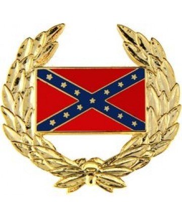 Confederate Flag with Wreath Pin