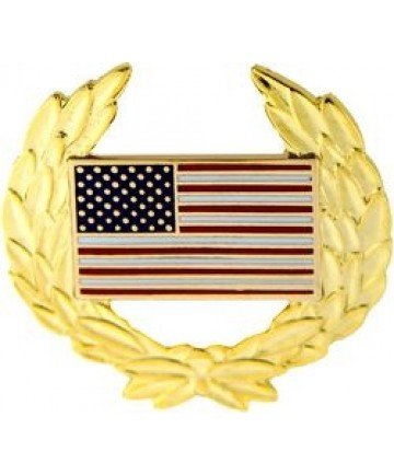 US Flag with Wreath Pin