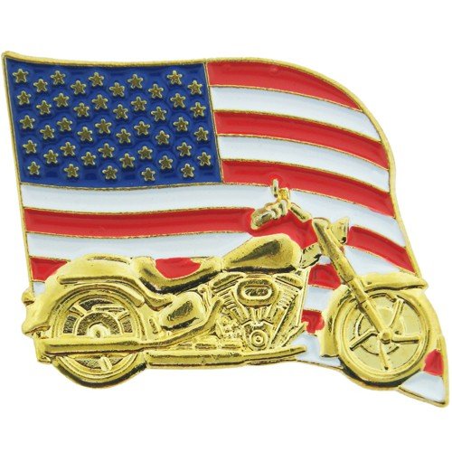 American Flag & Motorcycle pin