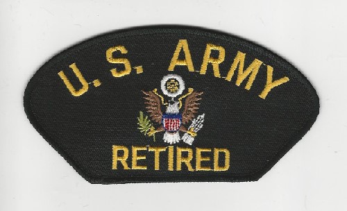 United States Army Retired Insignia Black Patch