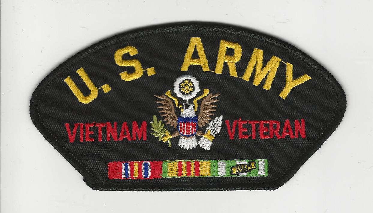 United States Army Vietnam Veteran Insignia with Ribbon Black Patch