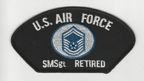 US Air Force Senior Master Sergeant (SMSgt/E-8) Retired Black Patch
