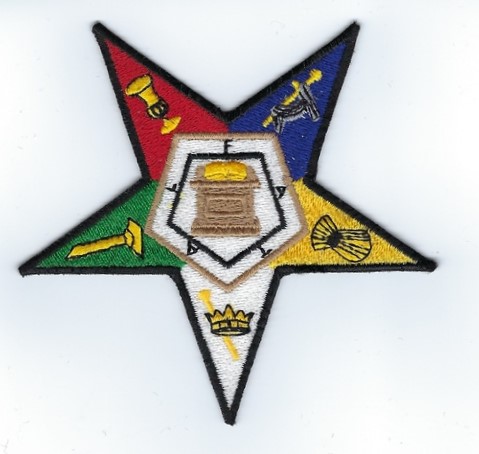 Order of Eastern Star 4" Patch with tan pentagon