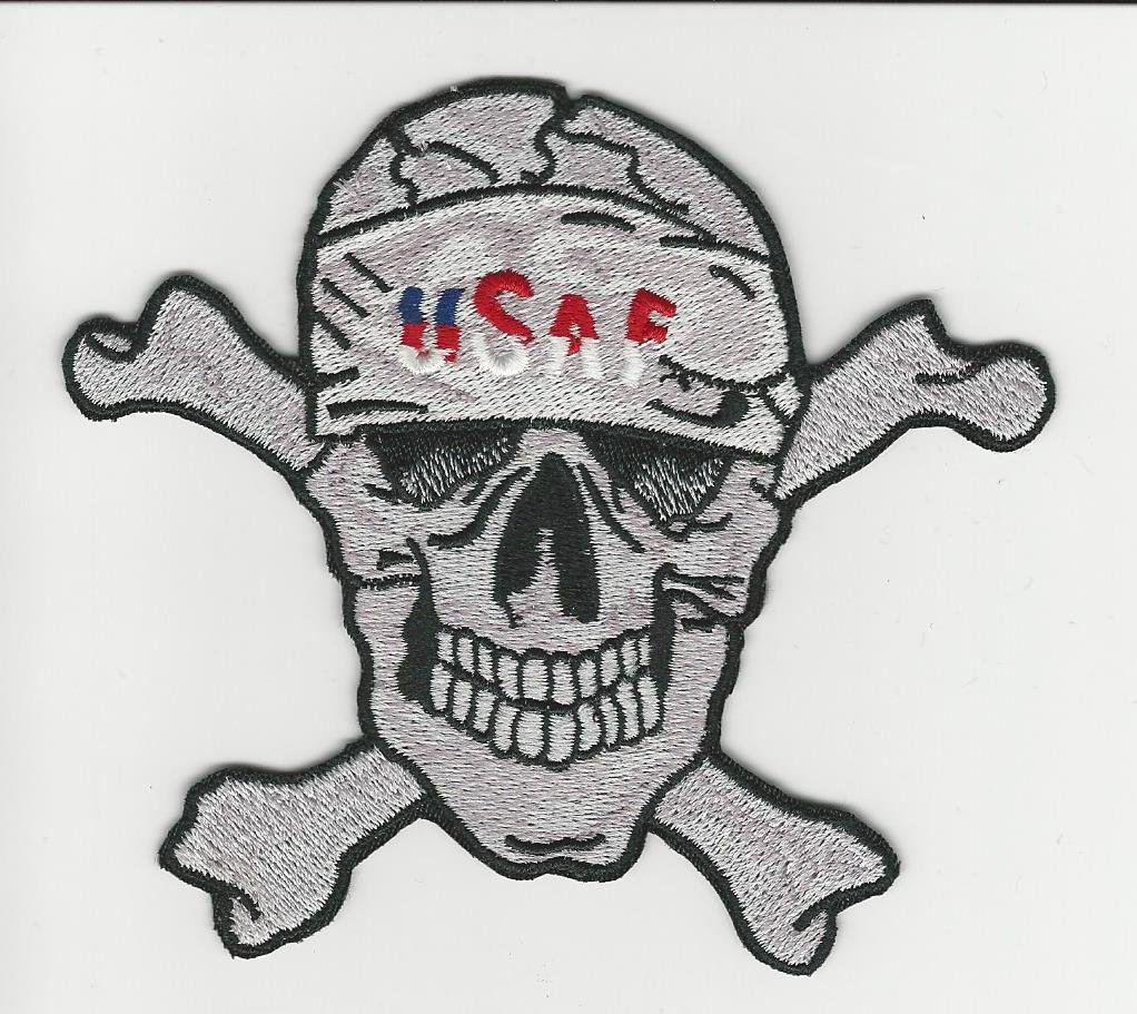 USAF on Skull bandana Patch