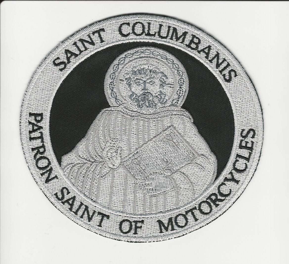 Saint Columbanis Patron Saint of Motorcycles 5' patch