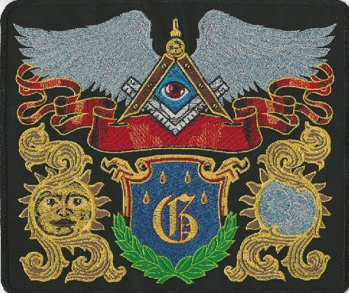 Masonic Emblems back patch With "G"