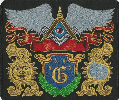 Masonic Emblems back patch With "G"