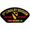 Vietnam 1st Cavalry Division Veteran with Ribbon Black Patch