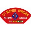 1st Marine Division Vietnam Veteran with Ribbons Red Patch