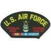 US Air Force Korean War Veteran with Ribbons Emblem Black Patch