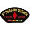 5th Infantry Division Veitnam Veteran with Ribbon Black Patch