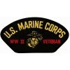 US Marine Corps WWII Veteran Insignia Black Patch