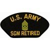 United States Army Sergeant Major (1SGM) Retired Black Patch