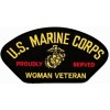 US Marine Corps Proudly Served Woman Veteran Black Patch