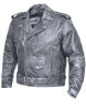 Mens Premium Tombstone Grey Traditional M.C. Leather Jacket