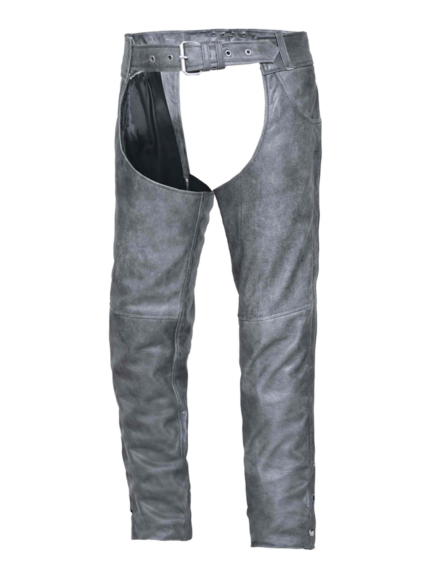 Unisex Tombstone Grey Premium Leather Jean Pocket Chaps (Size: X-Small)