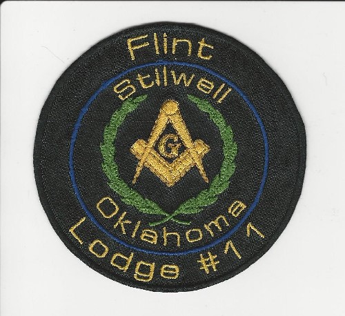 Master Mason Masonic Lodge patch, Oklahoma Lodges (Oklahoma lodge name & number: Flint 11 Oklahoma)
