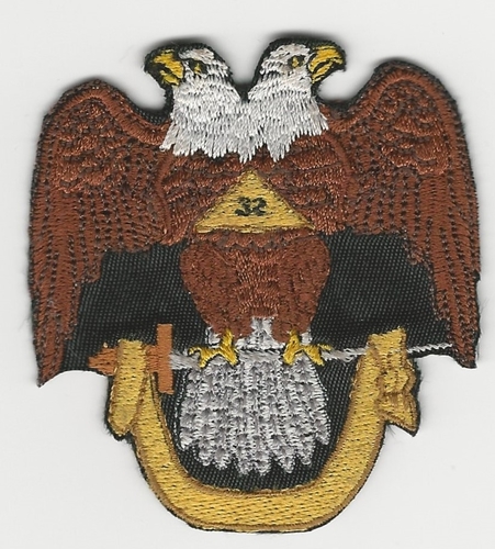 Scottish Rite 32nd degree Double Eagle patch (Patch Size: 2.5" W x 2.75" T)
