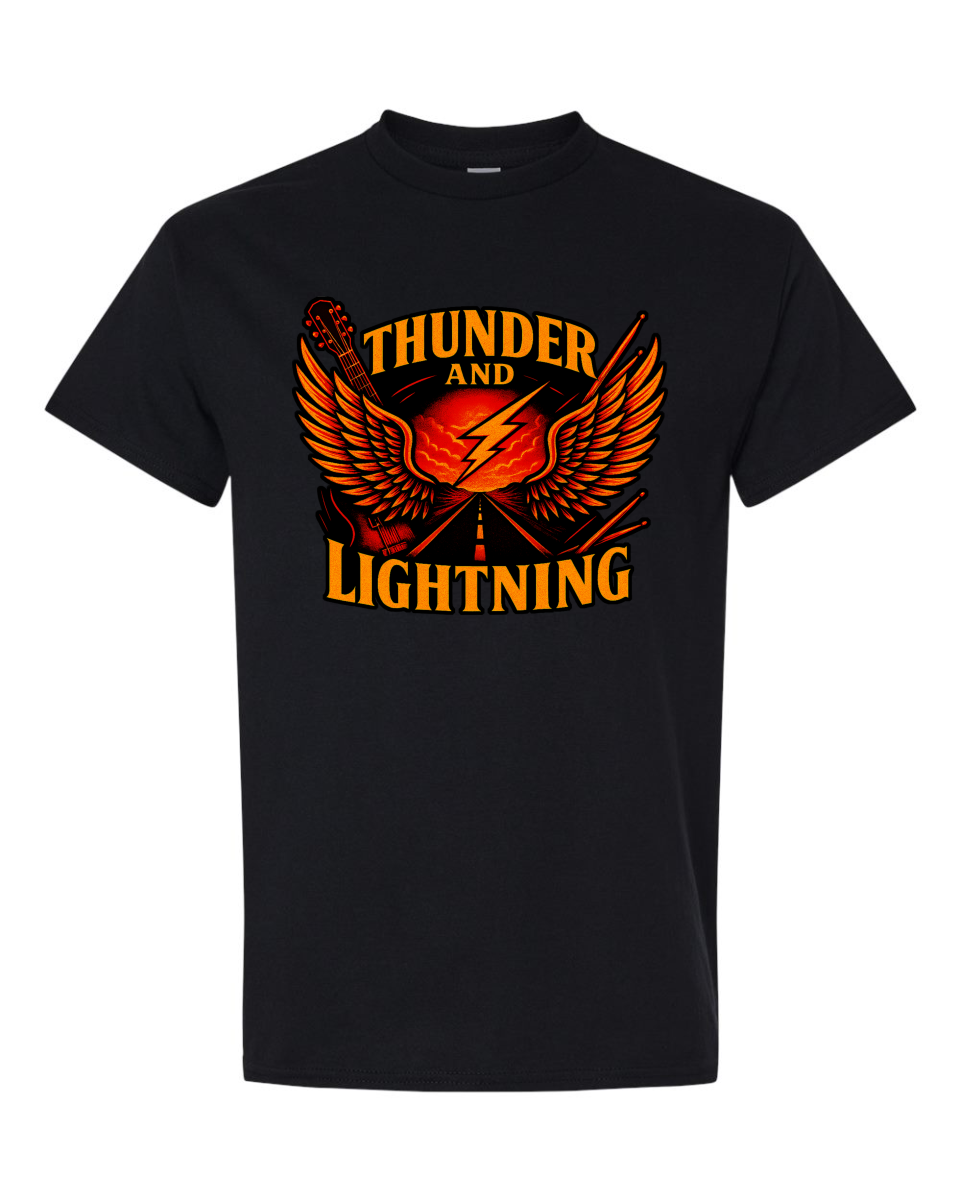 Thunder and Lightning Short Sleeve T-Shirt (Short Sleeve T-Shirt 5.3 oz: Small, Short Sleeve T-Shirt 5.3 oz Colors: Black)