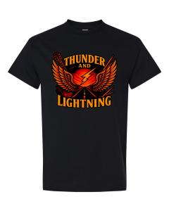 Thunder and Lightning Short Sleeve T-Shirt (Short Sleeve T-Shirt 5.3 oz: Small, Short Sleeve T-Shirt 5.3 oz Colors: Black)