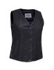 Ladies V-Neck Leather Vest With Zip Pockets