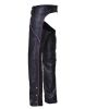 Ladies Premium Black Leather Chaps w/Purple Piping