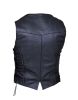 Ladies Premium Leather Braided Lace Side Lace Vest
