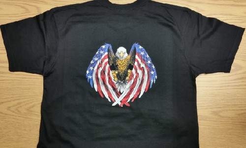 American Flag Swooping Eagle T-shirt (Size: Large)