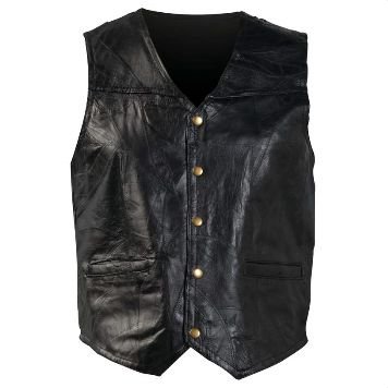 Patchwork Design Genuine Leather Vest (Size: Small)