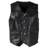 Patchwork Design Genuine Leather Vest