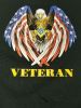 Masonic Veteran Swooping Eagle & Flag T-Shirt w/ Square & Compass
