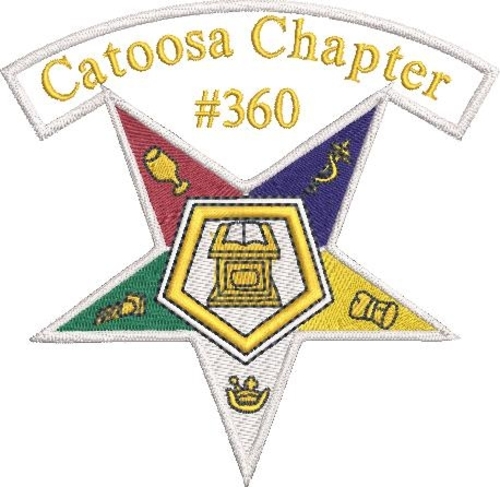 Order of Eastern Star Patch with Order name & number (OES: Catoosa #360 Oklahoma)