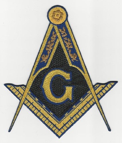 Masonic Square & Compass patch, various sizes (Patch Size: 7.5" W x 9" T)