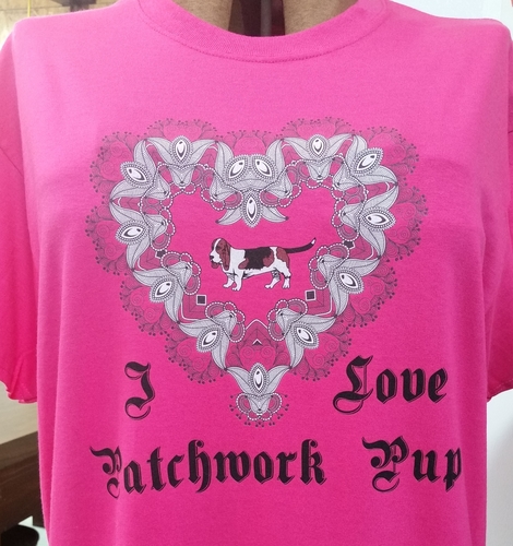 I Love Patchwork Pup Valentine's Day 2017 T-Shirt (Size: Large)